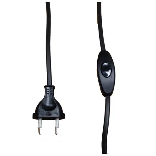 Haka 517300081 aansluitsnoer met eurostekker en schakelaar 2 x 0.75 mm² 4,4 meter zwart