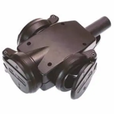 Schwabe 88060455 stekkerdoos RA 3-voudig met klapdeksel en haak zonder snoer zwart IP44