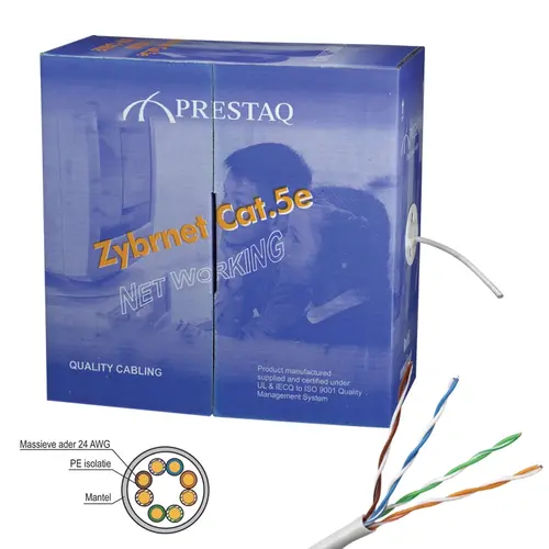 Grayle 010.03.701031 Bulk kabel Cat.5e UTP massief grijs doos 305 meter