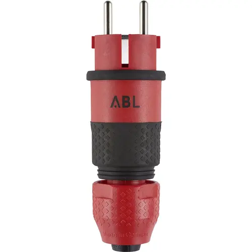ABL 100000069 stekker CEE 7/7 RA en penaarde 16A rood IP54