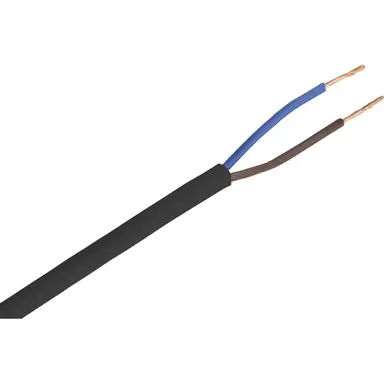 Donne PLAT2X0.75ZW R100 vinylmantelsnoer plat 2 X 0.75 mm² rol 100 meter zwart