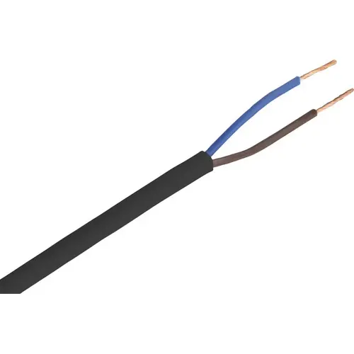 Donne PLAT2X0.75ZW R100 vinylmantelsnoer plat 2 X 0.75 mm² rol 100 meter zwart