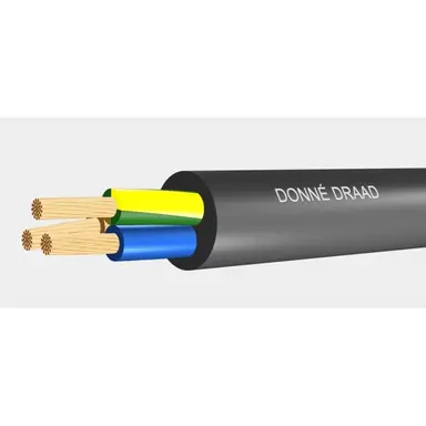 Donne RMRL 3G2.5 R100 rubberleiding 3 x 2.5 mm² rol 100 meter zwart