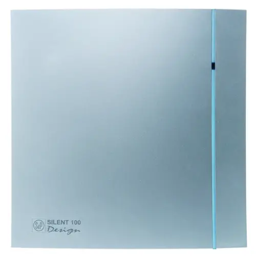 Soler & Palau SILENT-100 CHZ SILVER DESIGN - 3C muurinbouwventilator met instelbare nalooptimer en hygrostaat SILENT DESIGN - 100 CHZ  zilver 3C