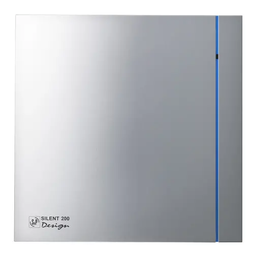 Soler & Palau SILENT-200 CHZ SILVER DESIGN - 3C muurinbouwventilator met instelbare nalooptimer en hygrostaat SILENT DESIGN - 200 CHZ zilver 3C