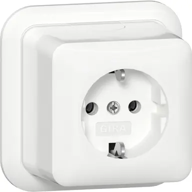 Gira 444011 wandcontactdoos randaarde opbouw wit