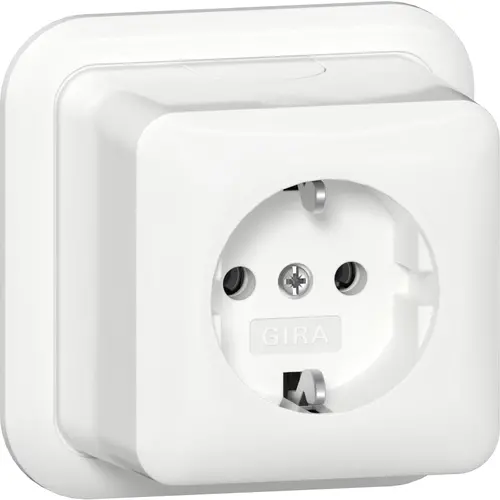 Gira 444011 wandcontactdoos randaarde opbouw wit