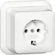 Gira 444011 wandcontactdoos randaarde opbouw wit