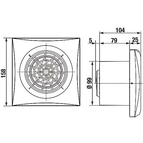 Soler & Palau SILENT-100 CZ toilet-/badkamerventilator 100mm 230V zeer stil wit