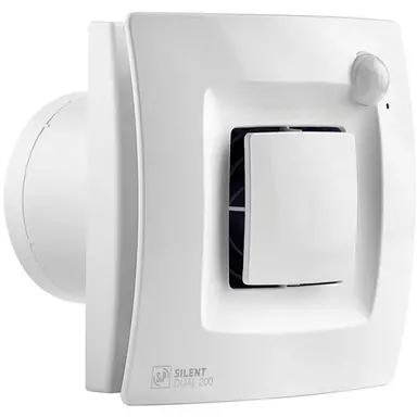 Soler & Palau SILENT DUAL 200 muurinbouwventilator met instelbare nalooptimer hygrostaat en bewegingsmelder wit