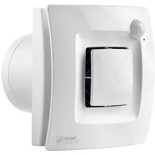 Soler & Palau SILENT DUAL 200 muurinbouwventilator met instelbare nalooptimer, hygrostaat en bewegingsmelder SILENT DUAL - 200 wit