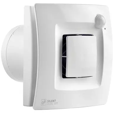 Soler & Palau SILENT DUAL 300 muurinbouwventilator met instelbare nalooptimer, hygrostaat en bewegingsmelder SILENT DUAL - 300 wit