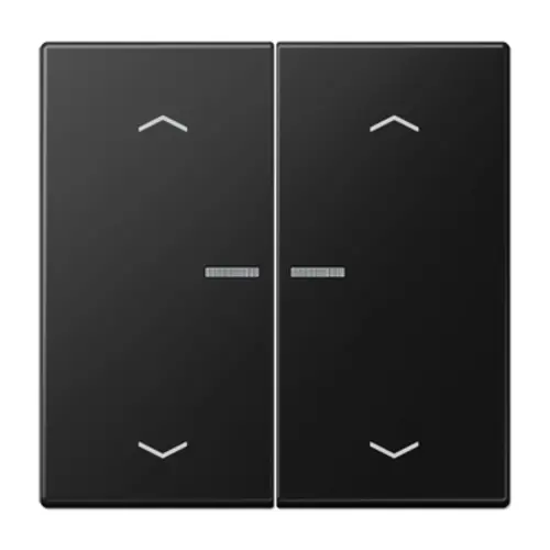 JUNG LS 102 KO5P SWM schakelwip 2-voudig met controlevenster en pijlsymbolen voor HOME draadloze schakelaar LS990 grafietzwart mat