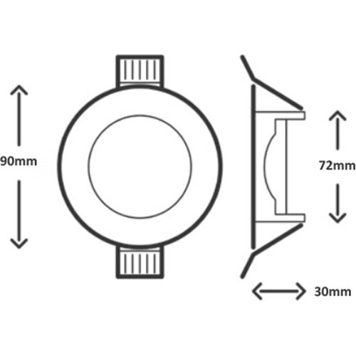 Interlight IL-F90RW inbouwframe 90mm rond MR16-lichtbronnen IP20 wit