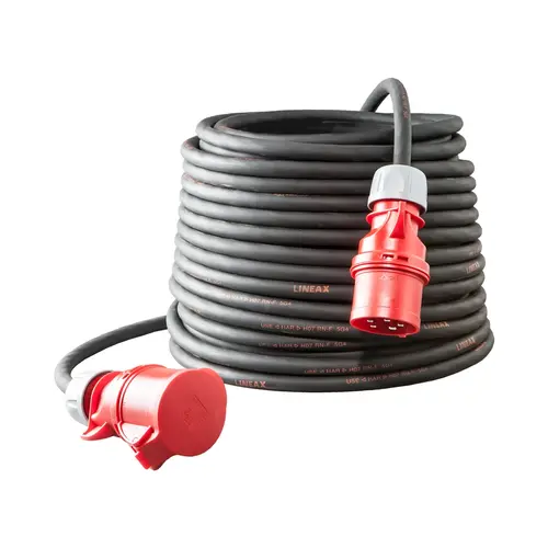 Keraf N2550250215 koppelverlengsnoer CEE 16A 5x2.5 25 meter zwart