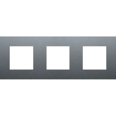 Niko 226-76700 afdekraam 3-voudig Pure alu blue grey brushed