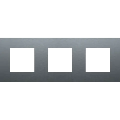 Niko 226-76700 afdekraam 3-voudig Pure alu blue grey brushed