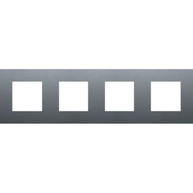 Niko 226-76400 afdekraam 4-voudig Pure alu blue grey brushed