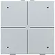 Niko 121-52204 drukknop 4-voudig met LED en comfortsensoren Niko Home Control sterling coated