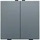 Niko 220-51002 drukknop 2-voudig voor Niko Home Control blue grey coated