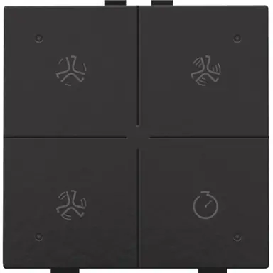 Niko 200-52054 ventilatiebediening met LED voor Niko Home Control piano black coated