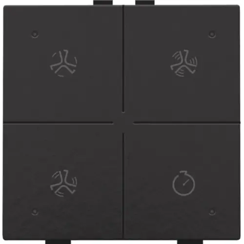 Niko 200-52054 ventilatiebediening met LED voor Niko Home Control piano black coated