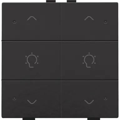 Niko 200-52046 dimbediening 2-voudig met LED en symbool voor Niko Home Control piano black coated