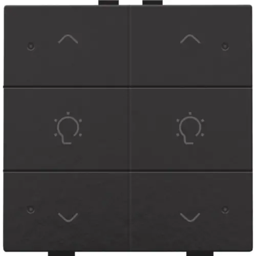 Niko 200-52046 dimbediening 2-voudig met LED en symbool voor Niko Home Control piano black coated