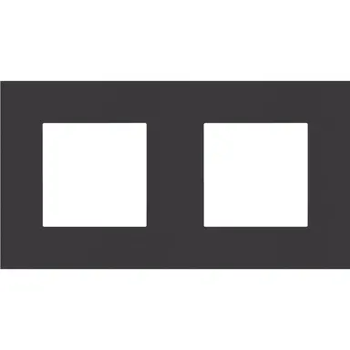 Niko 224-76800 afdekraam 2-voudig Pure alu black brushed