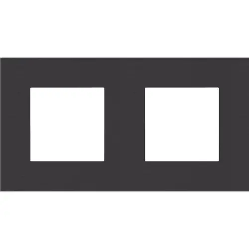 Niko 224-76800 afdekraam 2-voudig Pure alu black brushed