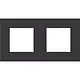 Niko 224-76800 afdekraam 2-voudig Pure alu black brushed