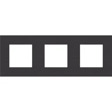 Niko 224-76700 afdekraam 3-voudig Pure alu black brushed