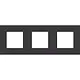 Niko 224-76700 afdekraam 3-voudig Pure alu black brushed