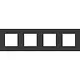 Niko 224-76400 afdekraam 4-voudig Pure alu black brushed