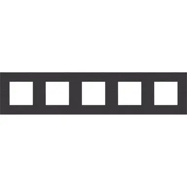 Niko 224-76005 afdekraam 5-voudig Pure alu black brushed