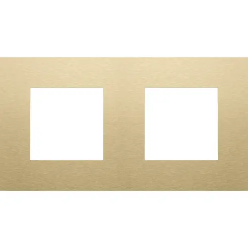 Niko 227-76800 afdekraam 2-voudig Pure alu gold brushed