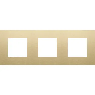 Niko 227-76700 afdekraam 3-voudig Pure alu gold brushed
