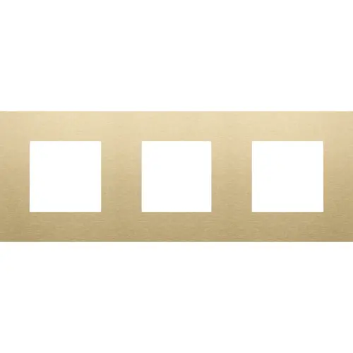 Niko 227-76700 afdekraam 3-voudig Pure alu gold brushed
