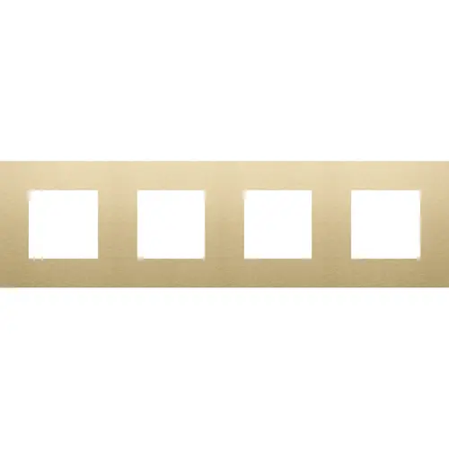 Niko 227-76400 afdekraam 4-voudig Pure alu gold brushed