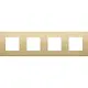 Niko 227-76400 afdekraam 4-voudig Pure alu gold brushed