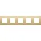 Niko 227-76005 afdekraam 5-voudig Pure alu gold brushed