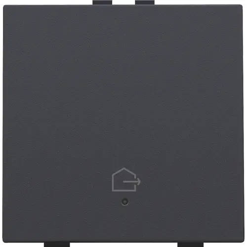 Niko 122-52921 drukknop 1-voudig met LED en comfortsensoren voor Niko Home Control symbool woning verlaten anthracite coated