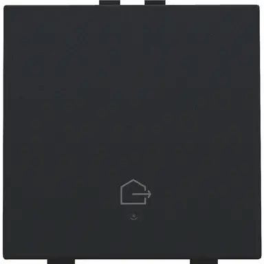 Niko 161-52921 drukknop 1-voudig met LED en comfortsensoren voor Niko Home Control symbool woning verlaten black coated