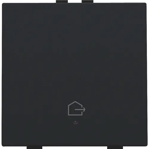 Niko 161-52921 drukknop 1-voudig met LED en comfortsensoren voor Niko Home Control symbool woning verlaten black coated