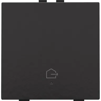 Niko 200-52921 drukknop 1-voudig met LED en comfortsensoren voor Niko Home Control symbool woning verlaten piano black coated