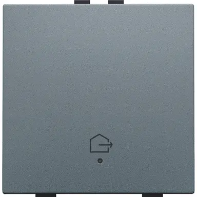 Niko 220-52921 drukknop 1-voudig met LED en comfortsensoren voor Niko Home Control symbool woning verlaten blue grey coated