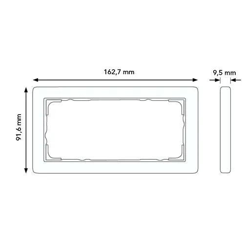 Gira 1002411 afdekraam 2-voudig zonder middenstijl E3 lichtgrijs/wit
