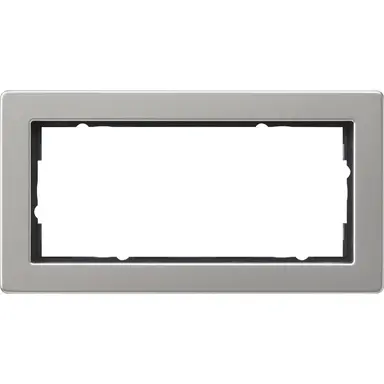 Gira 100233 afdekraam 2-voudig zonder middenstijl E2 edelstaal