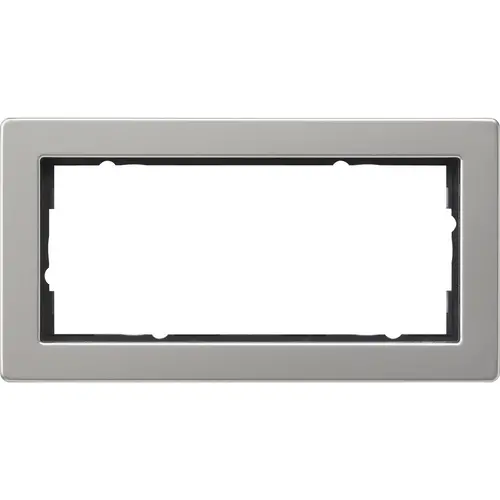 Gira 100233 afdekraam 2-voudig zonder middenstijl E2 edelstaal