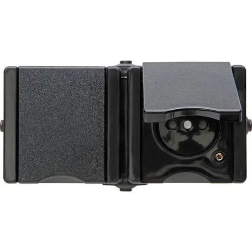 Kopp 954905008 opbouw wandcontactdoos 2-voudig penaarde deksel horizontaal IP44 ProAQA zwart
